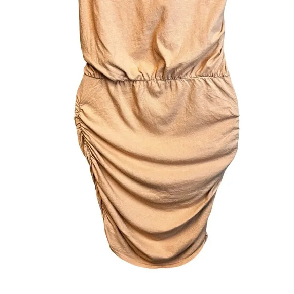 n:Philanthropy Revolve Neesa Mini Dress Nude Beige One Shoulder Ruched Sz L NWT - Picture 7 of 10